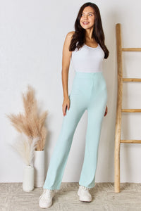 Thumbnail for RISEN Full Size High Waist Ultra Soft Knit Flare Pants