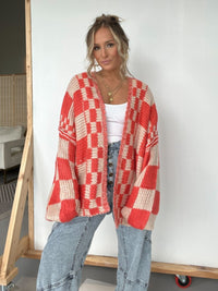 Thumbnail for Plaid Open Front Long Sleeve Cardigan