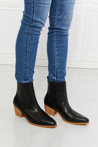 Thumbnail for MMShoes Love the Journey Stacked Heel Chelsea Boot in Black