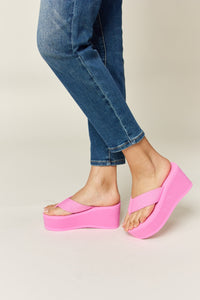 Thumbnail for WILD DIVA Open Toe Platform Wedge Sandals