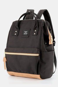 Thumbnail for Himawari Contrast Waterproof Canvas Backpack Bag with Side Pockets