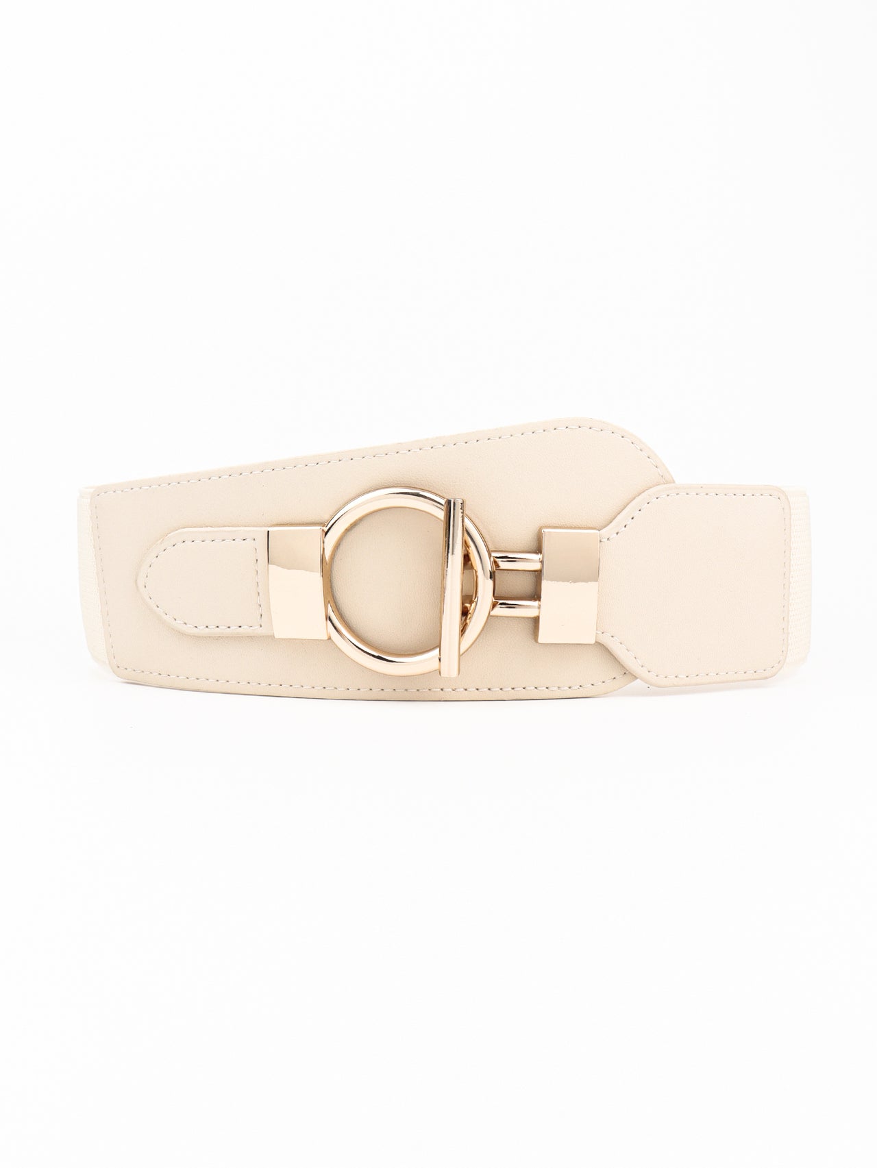 PU Elastic Wide Belt with Alloy Buckle