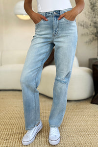 Thumbnail for Judy Blue Full Size High Waist Distressed Straight Jeans