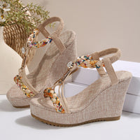 Thumbnail for Braided Strap Wedge Sandals