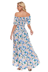 Thumbnail for Floral Off-Shoulder Slit Maxi Dress