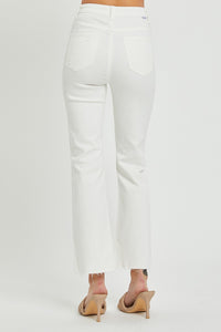 Thumbnail for RISEN  Full Size High Rise Button Fly Straight Ankle Jeans