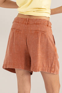 Thumbnail for HYFVE High Waist Pleated Linen Shorts