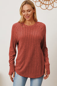 Thumbnail for Basic Bae Full Size Ribbed Thumbhole Sleeve T-Shirt