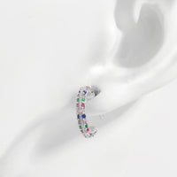 Thumbnail for 925 Sterling Silver Contrast Zircon Earrings