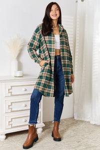 Thumbnail for Mandy Plaid Collared Neck Long Sleeve Shirt