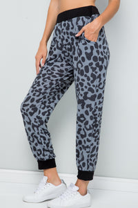 Thumbnail for Celeste Full Size Leopard Contrast Sweatpants