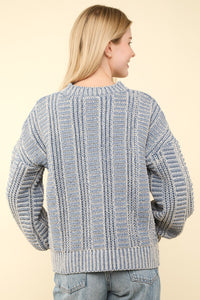 Thumbnail for VERY J Two Tone Long Sleeve Sweater