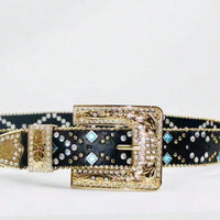 Thumbnail for Rhinestone PU Leather Belt