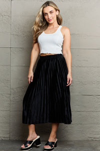 Thumbnail for Ninexis Accordion Pleated Flowy Midi Skirt