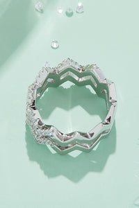 Thumbnail for Adored Moissanite Zigzag Stacking Rings