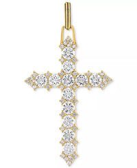 Thumbnail for Cubic Zirconia Cross Pendant in 14K Gold-Plated Sterling Silver