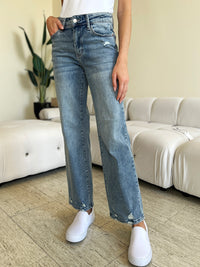 Thumbnail for Judy Blue Full Size Mid Rise Distressed Straight Jeans