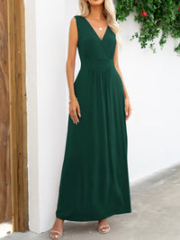 Thumbnail for Surplice Neck Sleeveless Maxi Dress