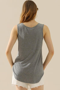 Thumbnail for Ninexis Full Size V-Neck Curved Hem Tank