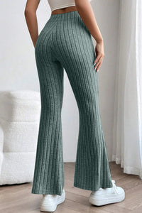 Thumbnail for Basic Bae Full Size Ribbed High Waist Flare Pants