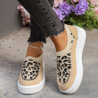 Thumbnail for Leopard Round Toe Platform Sneakers