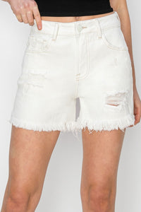 Thumbnail for RISEN High Waist Ripped Denim Shorts