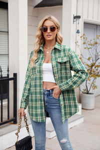 Thumbnail for Mandy Plaid Button Up Long Sleeve Shirt