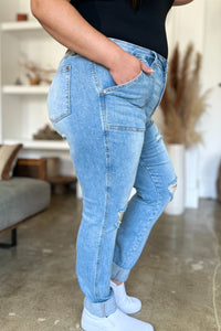 Thumbnail for Judy Blue Full Size Distressed Straight Jeans with Patch Pockets