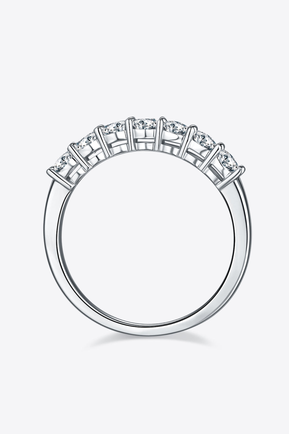 Moissanite Platinum-Plated Half-Eternity Ring