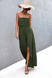 Thumbnail for Strapless Split Maxi Dress