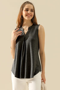 Thumbnail for Ninexis Full Size Notched Sleeveless Top