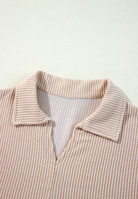 Thumbnail for Texture Collared Neck Long Sleeve Blouse