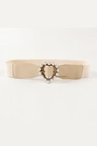 Thumbnail for Pearl Heart Buckle Elastic Belt