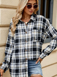 Thumbnail for Plaid Button Up Long Sleeve Shirt