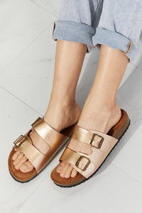 Thumbnail for MMShoes Best Life Double-Banded Slide Sandal in Gold