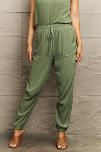 Thumbnail for Perfee Tie Waist Long Pants with Pocket