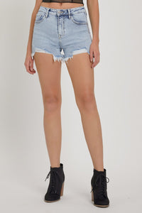 Thumbnail for RISEN Full Size High Rise Rhinestone Strap Embellished Denim Shorts