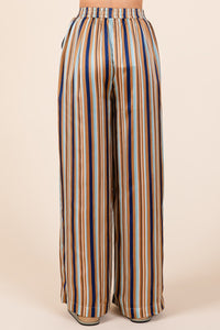 Thumbnail for Mittoshop Striped Satin Elastic Waist Wide Leg Pants