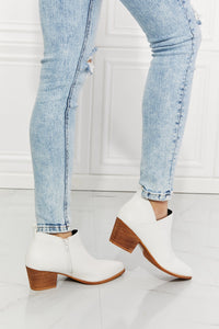 Thumbnail for MMShoes Trust Yourself Embroidered Crossover Cowboy Bootie in White