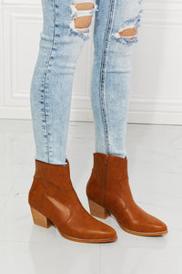 Thumbnail for MMShoes Watertower Town Faux Leather Western Ankle Boots in Ochre