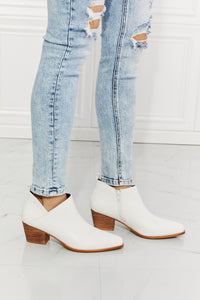 Thumbnail for MMShoes Trust Yourself Embroidered Crossover Cowboy Bootie in White