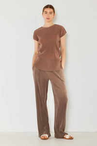 Thumbnail for Marina West Swim Rib Pleated Elastic-Waist Wide Leg Pants