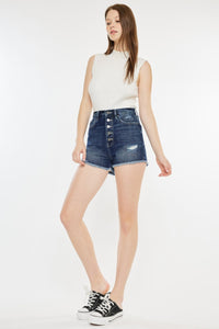 Thumbnail for Kancan Raw Hem Button Fly Denim Shorts