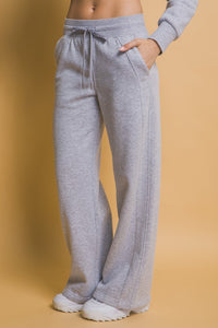 Thumbnail for Love Tree Drawstring Wide Leg Sweatpants with Pockets