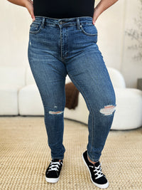 Thumbnail for Judy Blue Full Size Mid Waist Distressed Slim Jeans