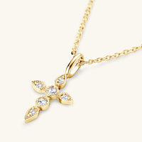 Thumbnail for 925 Sterling Silver Moissanite Cross Pendant Necklace