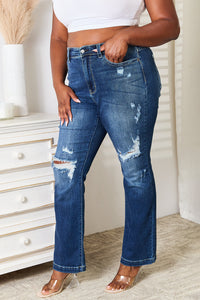 Thumbnail for Judy Blue Full Size Mid Rise Hand Sand & Destroy Bootcut Jeans