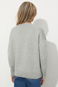 Thumbnail for Basic Bae Round Neck Dropped Shoulder Long Sleeve Sweater