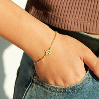 Thumbnail for Crown Shape 18K Gold-Plated Bead Bracelet