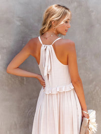 Thumbnail for Ruffled Sleeveless Tiered Maxi Dress with Pockets